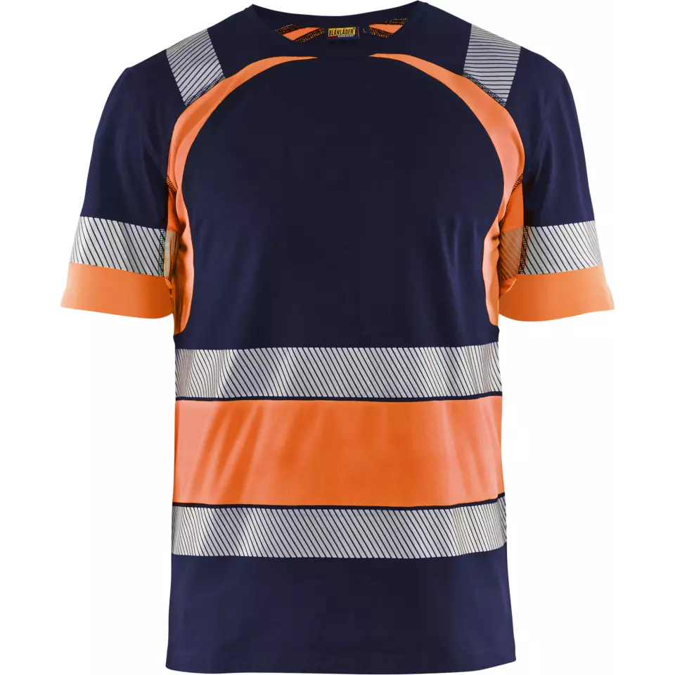 Blåkläder 342110308853, High Vis T-Shirt, Navy Blue/Orange, image 1, gallery thumbnail