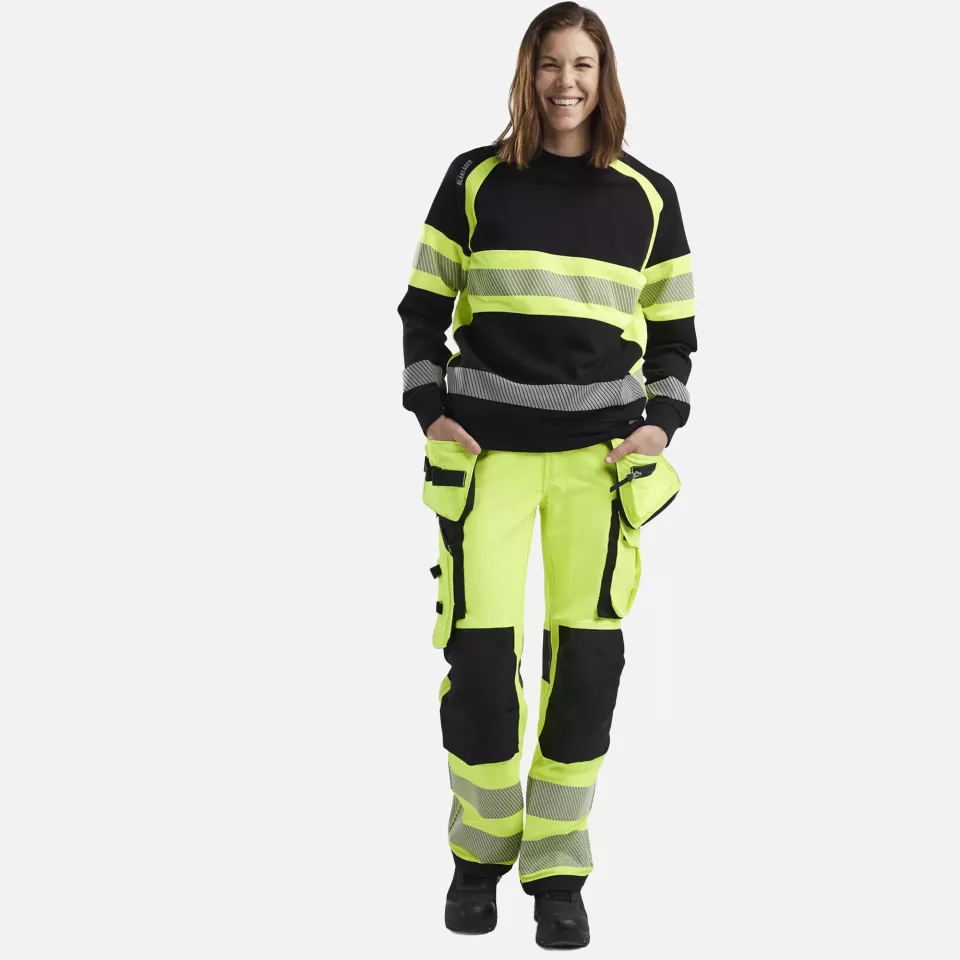Blaklader 340911589933, High Vis Women's Sweatshirt, Black/Yellow, image 5, gallery thumbnail