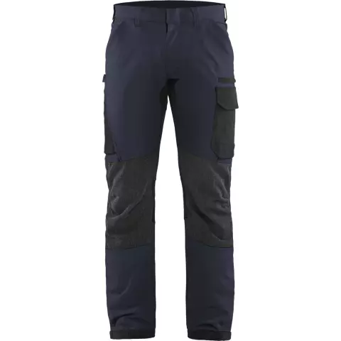 Blaklader 4-Way Stretch Service Work Trousers, Dark Navy/Black