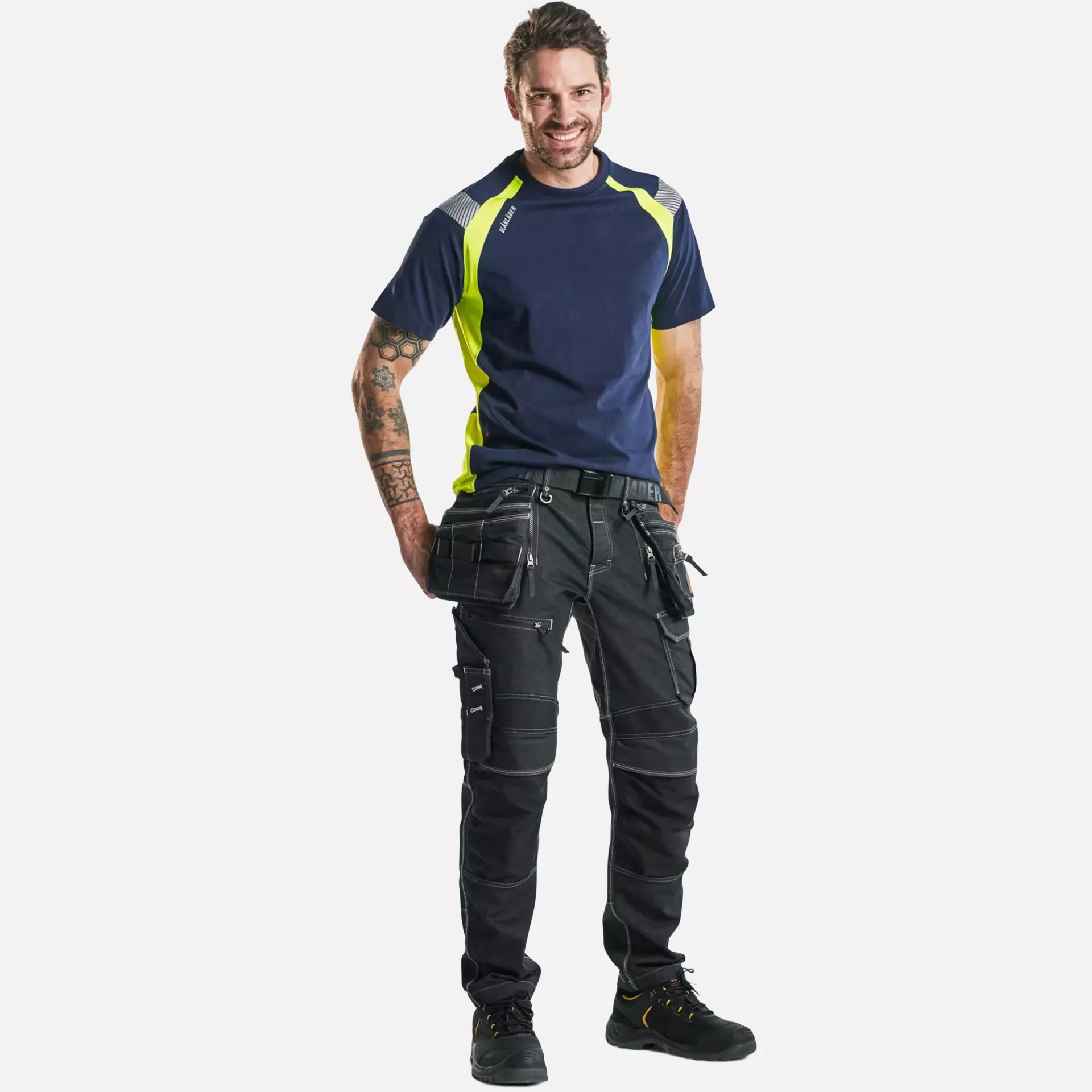 Blaklader 333210308833, T-Shirt, Navy/Yellow, image 5