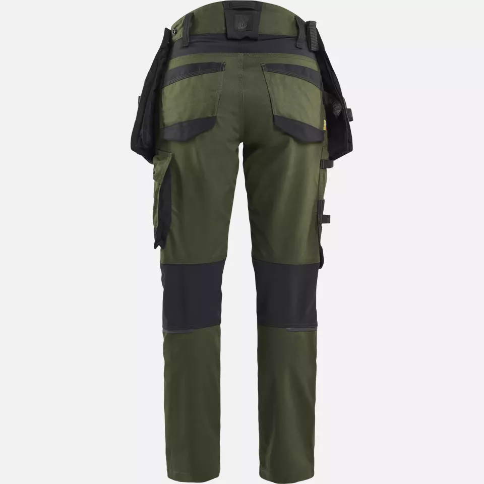 Blaklader 717011494298, STRIKER Ladies Stretch Craftsman Work Trousers, Forest Green/Black, image 4, gallery thumbnail