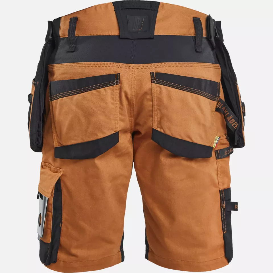 Blaklader 197211494099, STRIKER Stretch Craftsman Shorts, Rust/Black, image 4, gallery thumbnail