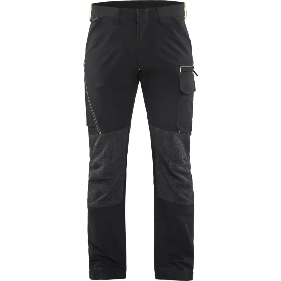 Blaklader 142216459933, 4-Way Service Stretch Work Trousers, Black/Yellow