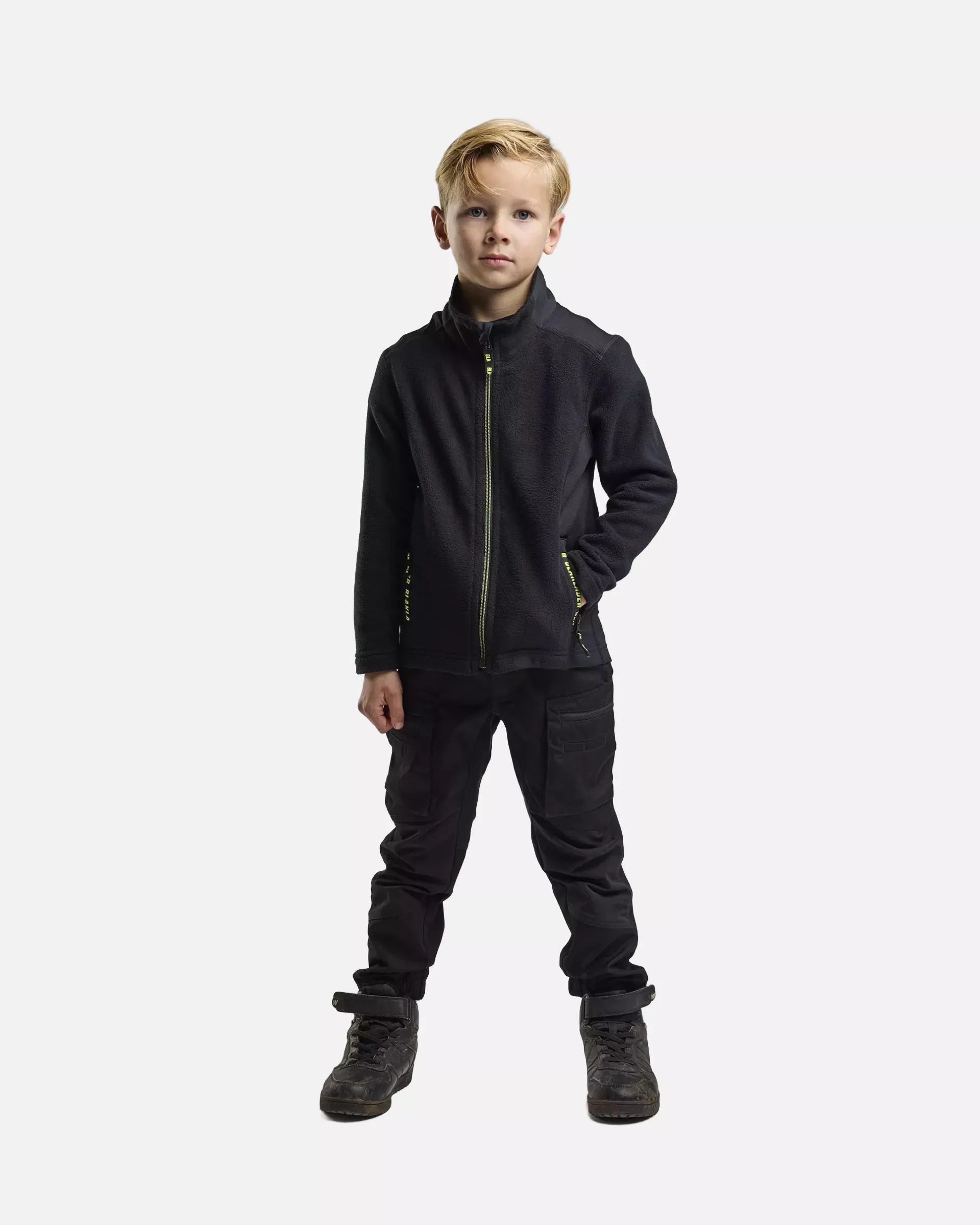 Blaklader 520610109933, Kids Microfleece Pullover, Black/High Vis Yellow, image 5