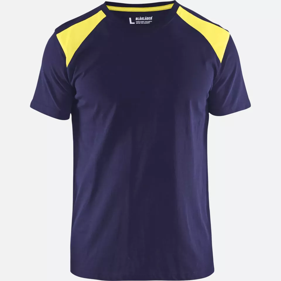 Blaklader 337910428833, T-Shirt, Marineblau/Gelb, image 1, gallery thumbnail