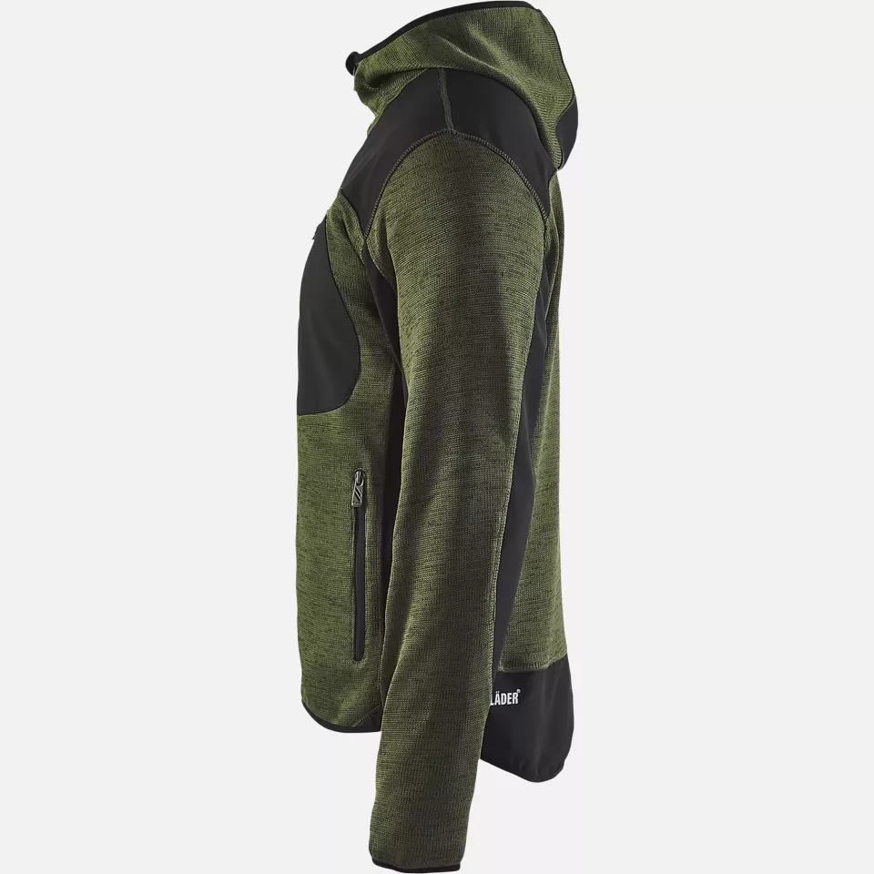 Blaklader 493021174699, Softshell Knit Jacket, Army Green/Black, image 3, gallery thumbnail