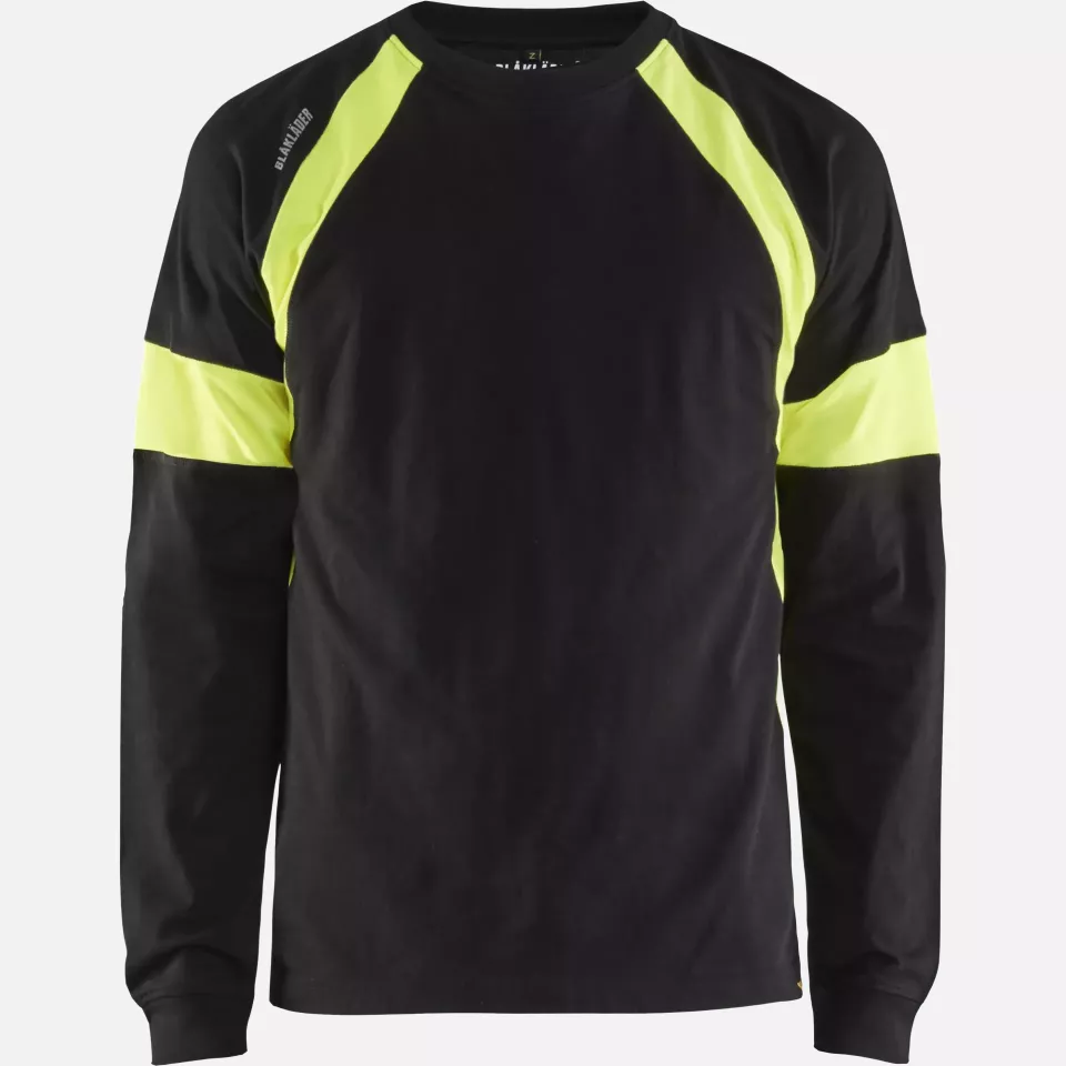 Blaklader 352010309933, Long Sleeve Shirt, Black/Yellow, image 1, gallery thumbnail