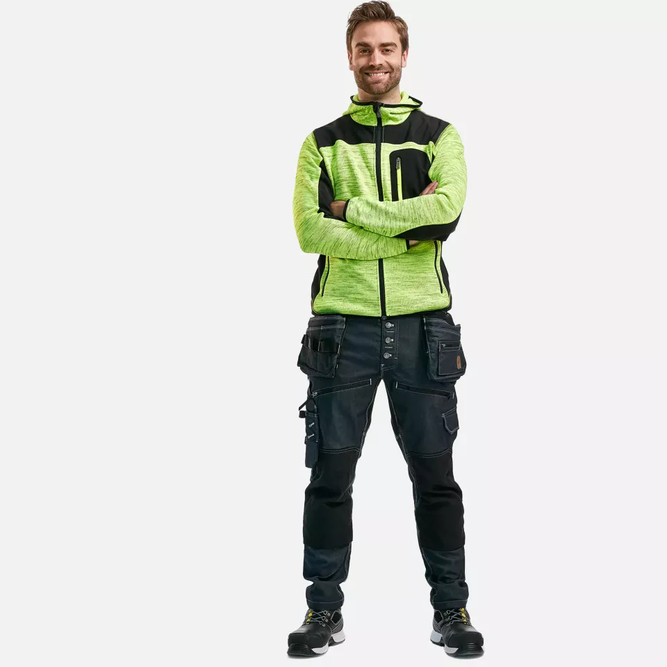 Blaklader 493021173399, Knitted Softshell Jacket, Yellow/Black, image 5, gallery thumbnail