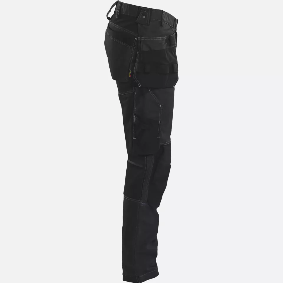Blaklader 175011419900, Stretch Denim Craftsman Work Trousers, Black, image 2, gallery thumbnail