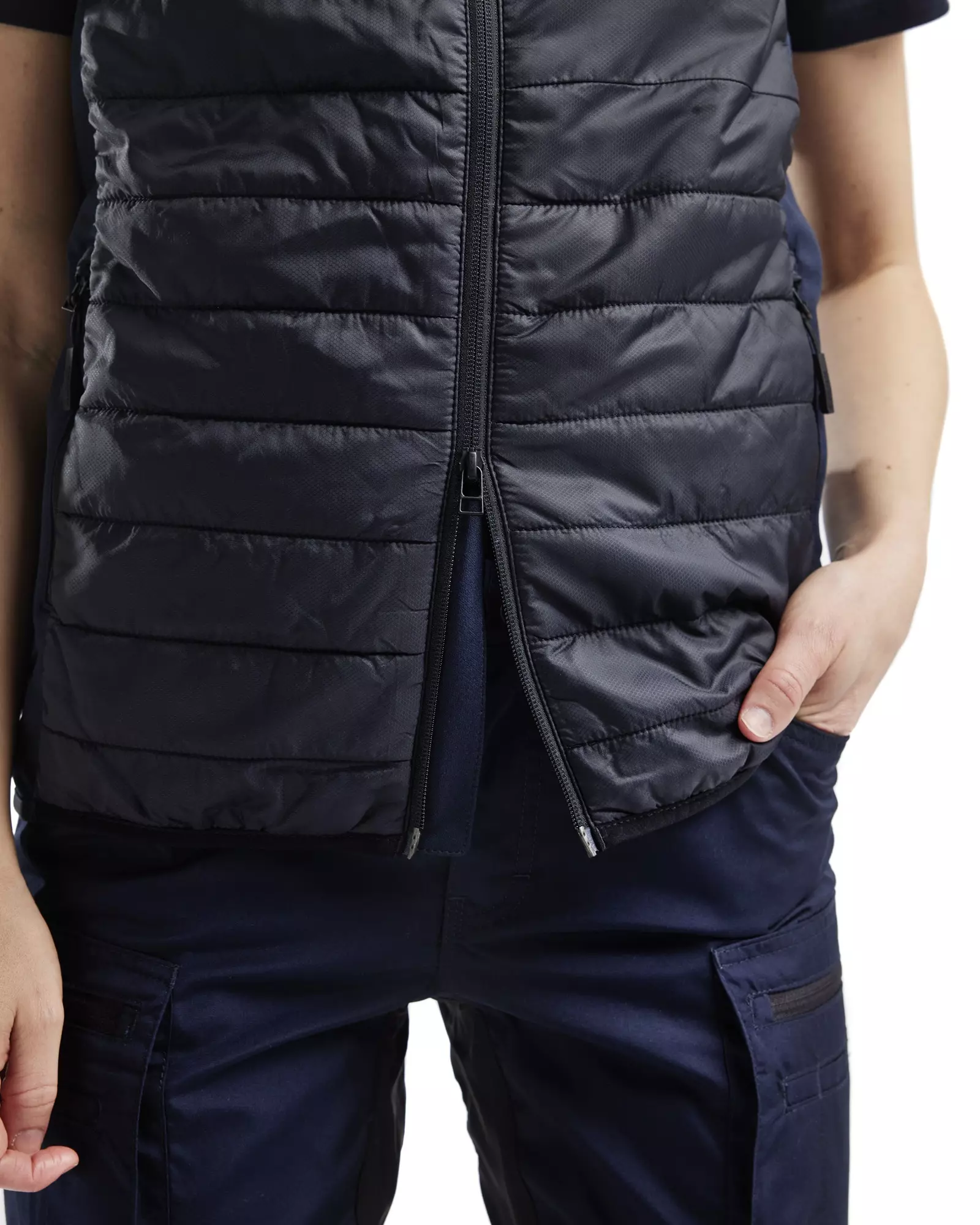 Blaklader 386420309986, Ladies Lined Vest, Black/Dark Navy, image 6
