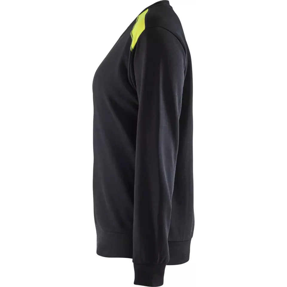 Blåkläder 340811589933, Women's Sweatshirt, Black/Yellow, image 3, gallery thumbnail