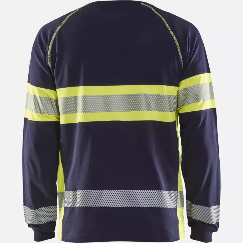 Blaklader 351010308833, High Vis Long Sleeve Shirt, Navy Blue/Yellow, image 4, gallery thumbnail