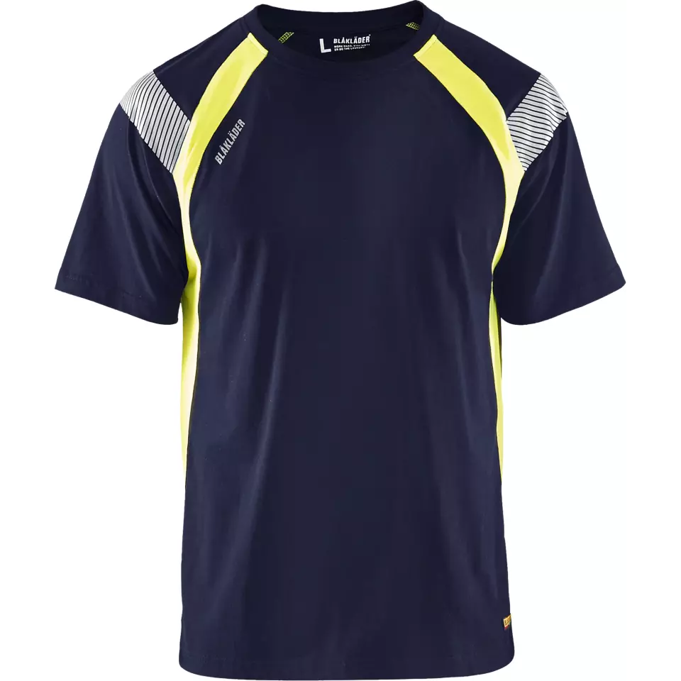 Blaklader 333210308833, T-Shirt, Marineblau/Gelb, image 1, gallery thumbnail