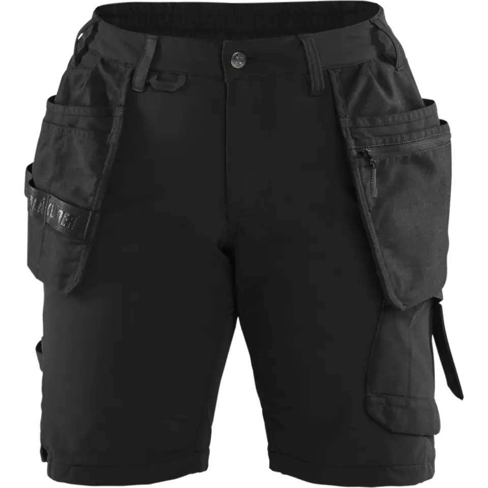 Blåkläder 718316459998, Ladies 4-Way Stretch Craftsman Shorts, Black/Dark Grey, image 1, gallery thumbnail