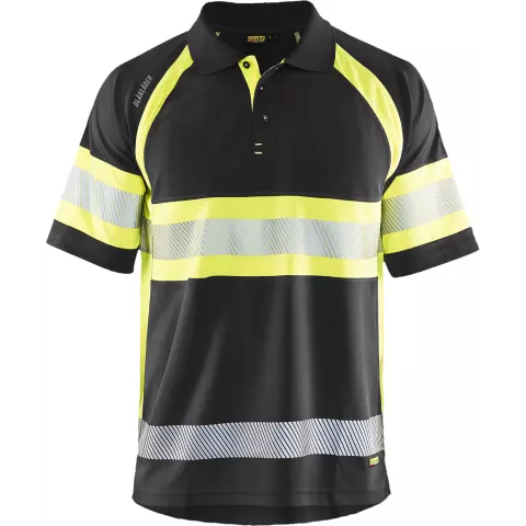Blaklader High Vis UV Protection Polo Shirt, Black/Yellow