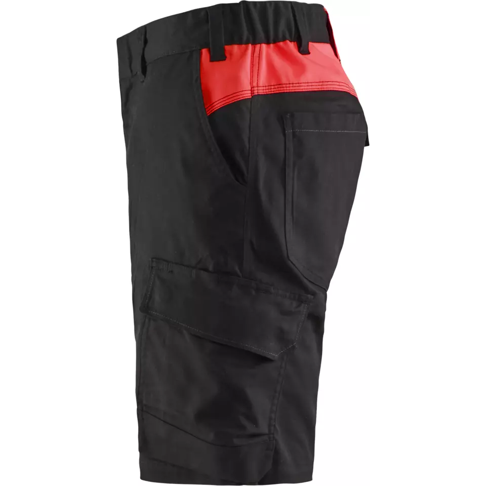 Blaklader 144618329956, Industry Stretch Shorts, Black/Red, image 3, gallery thumbnail