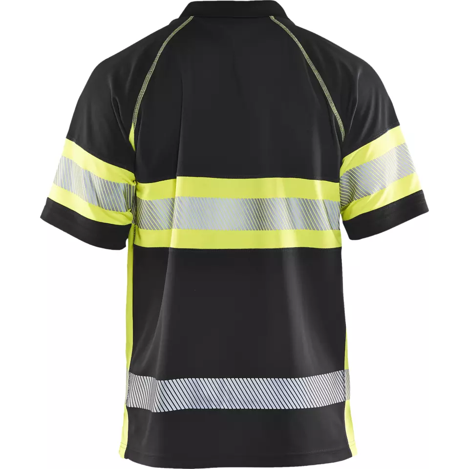 Blaklader 333810519933, High Vis UV Protection Polo Shirt, Black/Yellow, image 4, gallery thumbnail