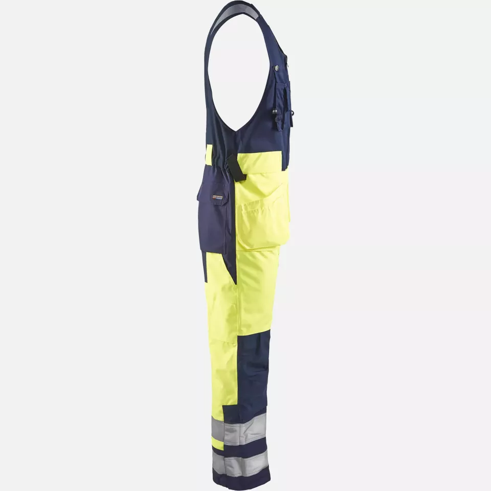 Blaklader 850419773389, High Vis Sleeveless Coverall, Yellow/Navy Blue, image 2, gallery thumbnail
