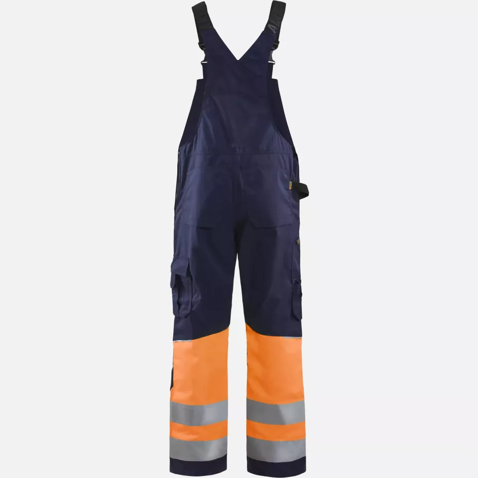 Blaklader 266218008953, High Vis Bib and Brace, Navy/Orange, image 4, gallery thumbnail