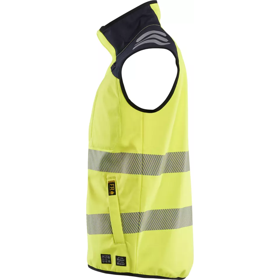Blaklader 384915603389, Multinorm Softshell Vest, Yellow/Navy, image 2, gallery thumbnail