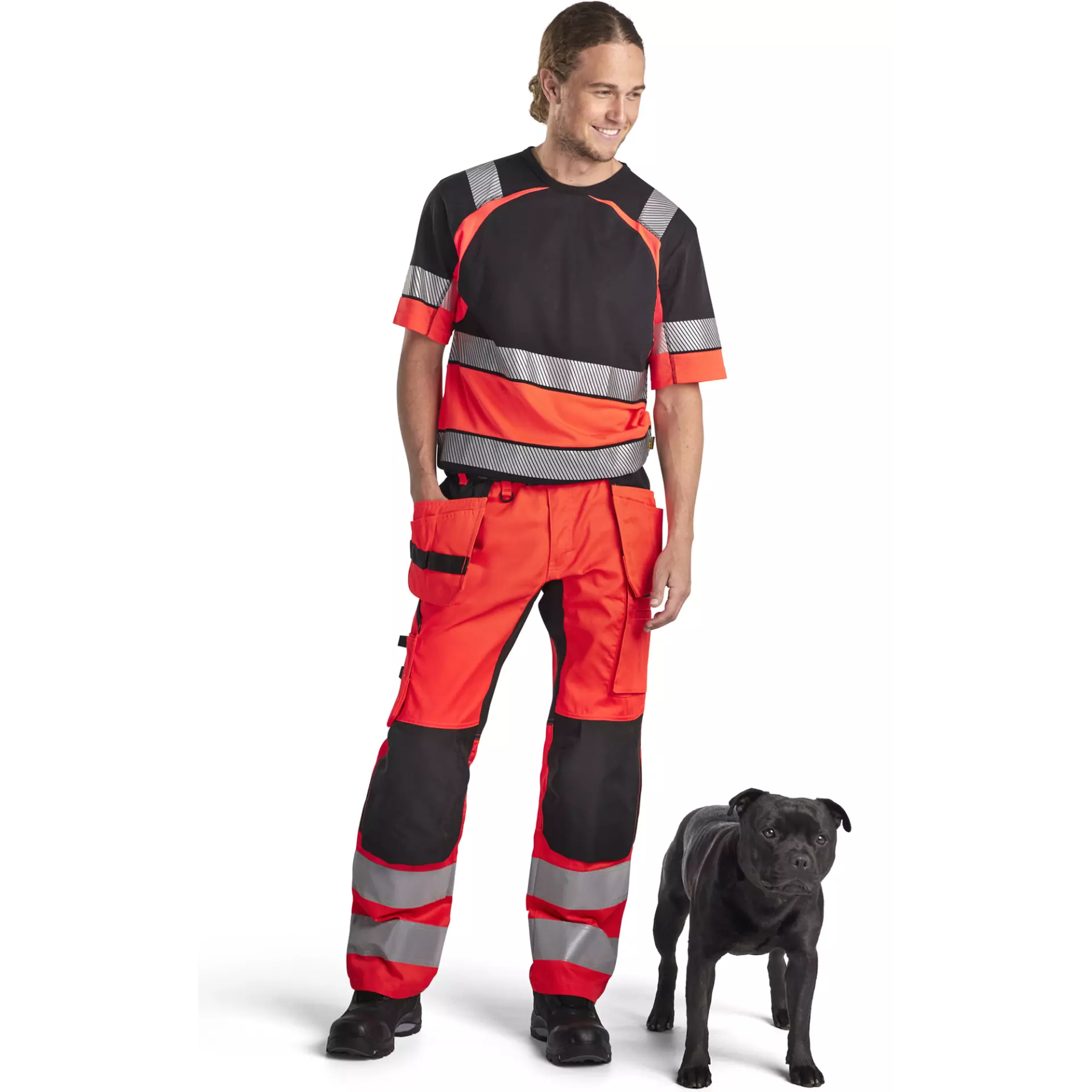 Blaklader 355211589955, High Vis Hooded Jacket, Black/High Vis Red, image 5