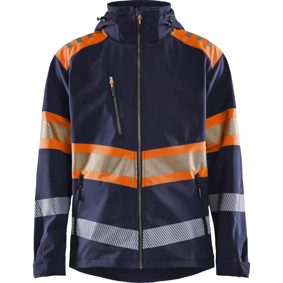 Blaklader 449425138953, High Vis Softshell Jacket, Navy/Orange
