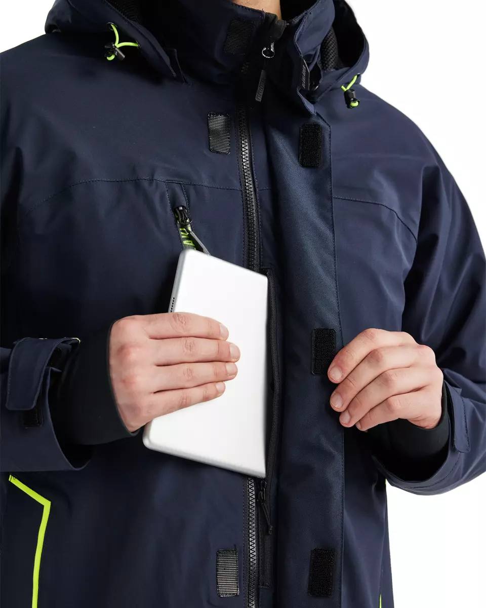 Blaklader 448419178633, Lined Lightweight Stretch Winter Jacket, Dark Navy Blue/Yellow, image 6, gallery thumbnail