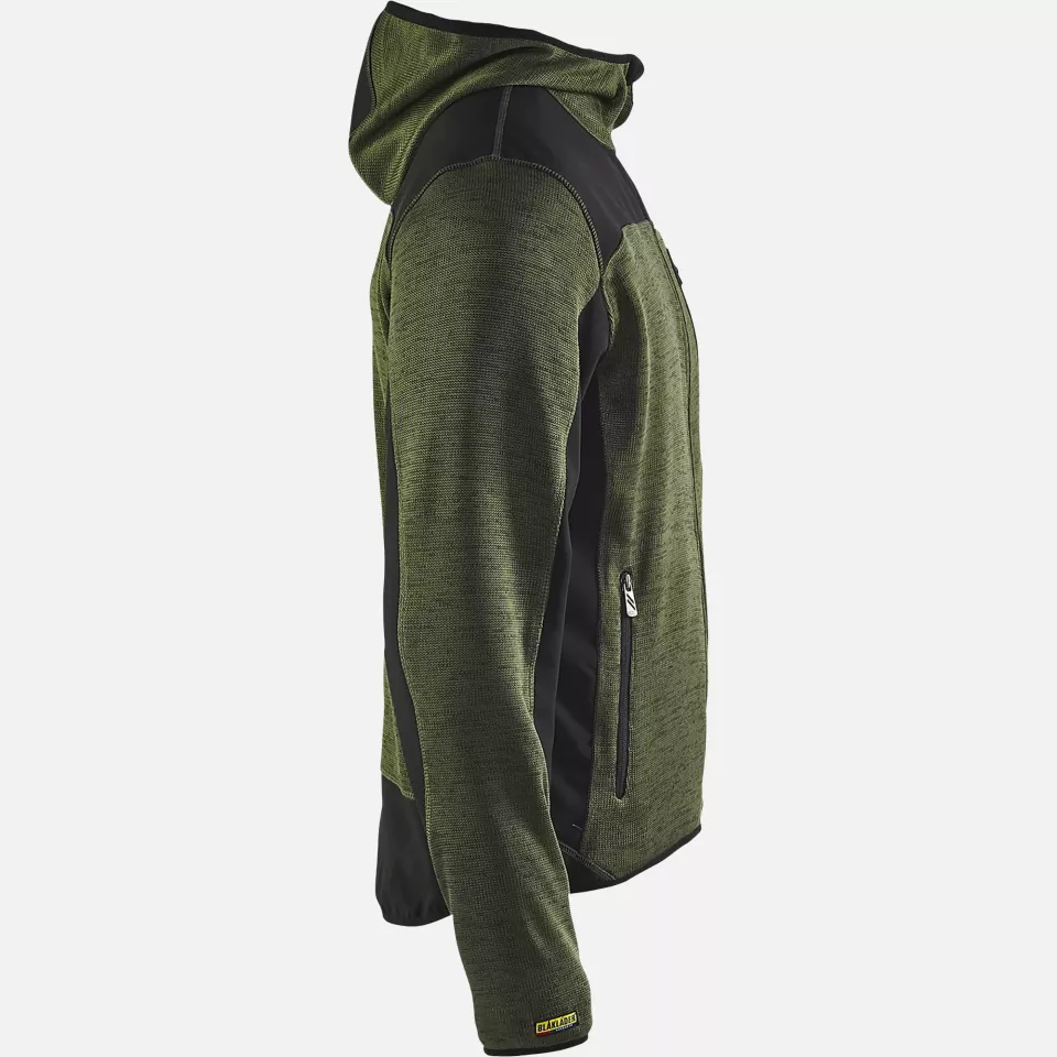Blaklader 493021174699, Softshell Knit Jacket, Army Green/Black, image 2, gallery thumbnail