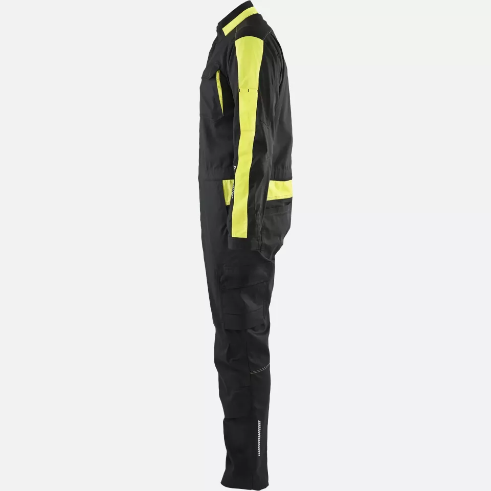 Blaklader 614418329933, Industrial Stretch Coverall, Black/Yellow, image 3, gallery thumbnail