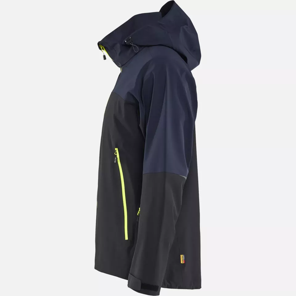 Blaklader 498019168633, Striker Shell Jacket Stretch, Dark Navy/High Vis Yellow, image 3, gallery thumbnail