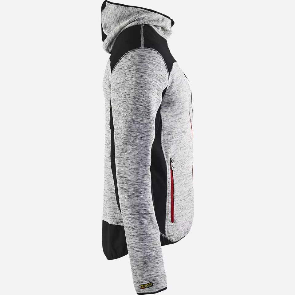Blaklader 493021179099, Softshell Knitted Jacket, Grey Melange/Black, image 2, gallery thumbnail