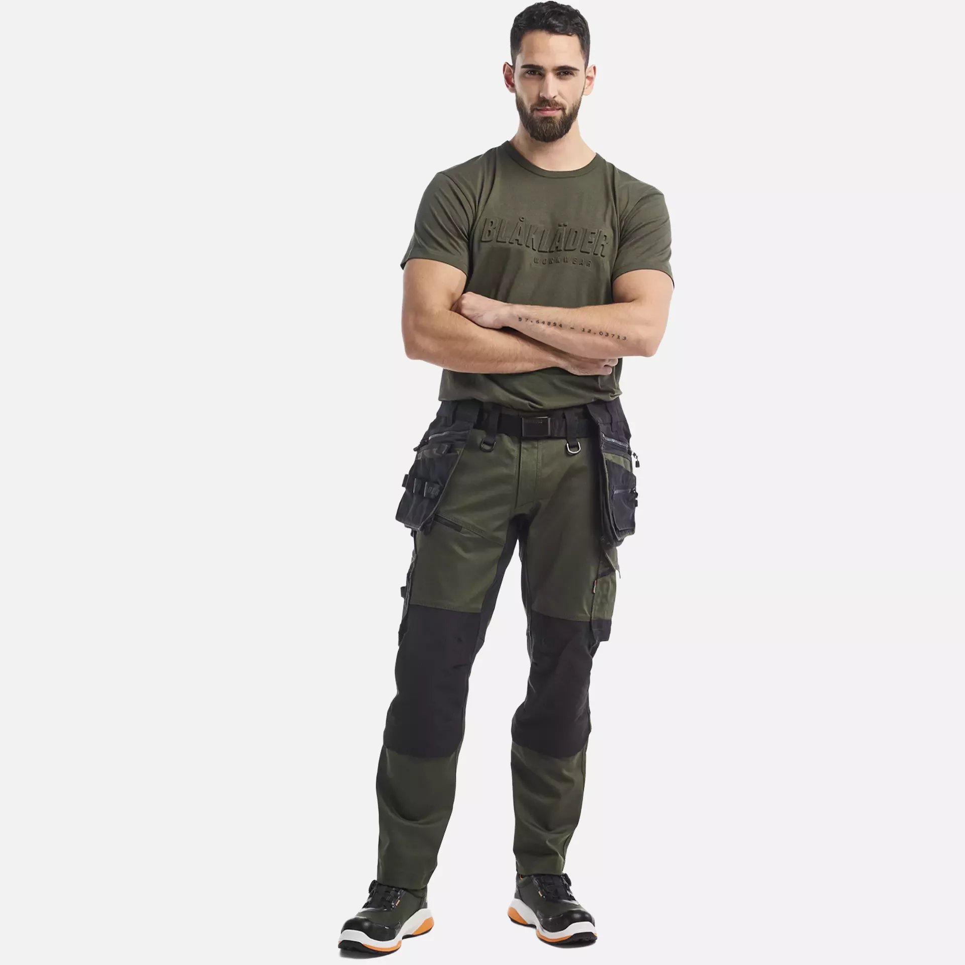 Blaklader 197011494298, STRIKER Stretch Craftsman Work Trousers, Forest Green/Black, image 6