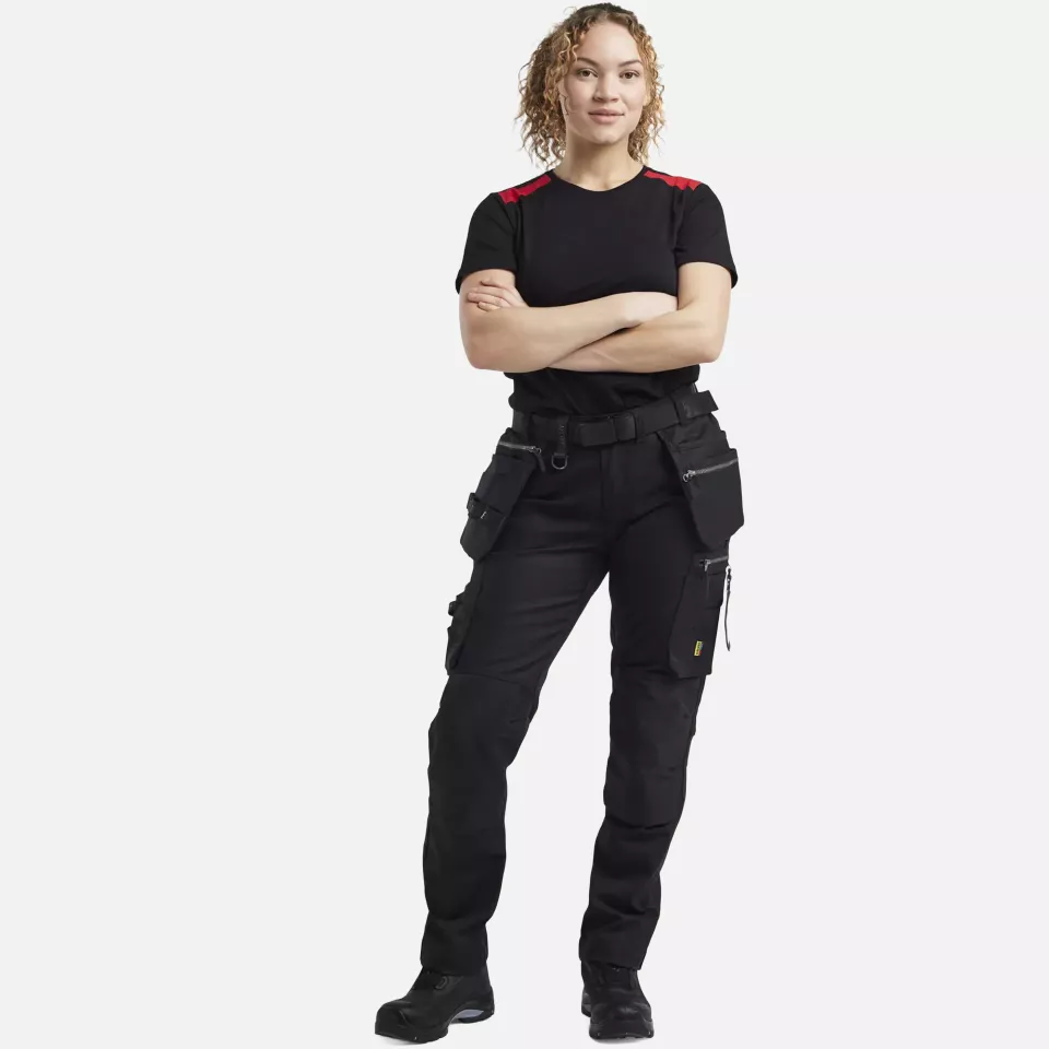 Blaklader 713013709999, Ladies Stretch Craftsman Work Trousers, Black, image 5, gallery thumbnail
