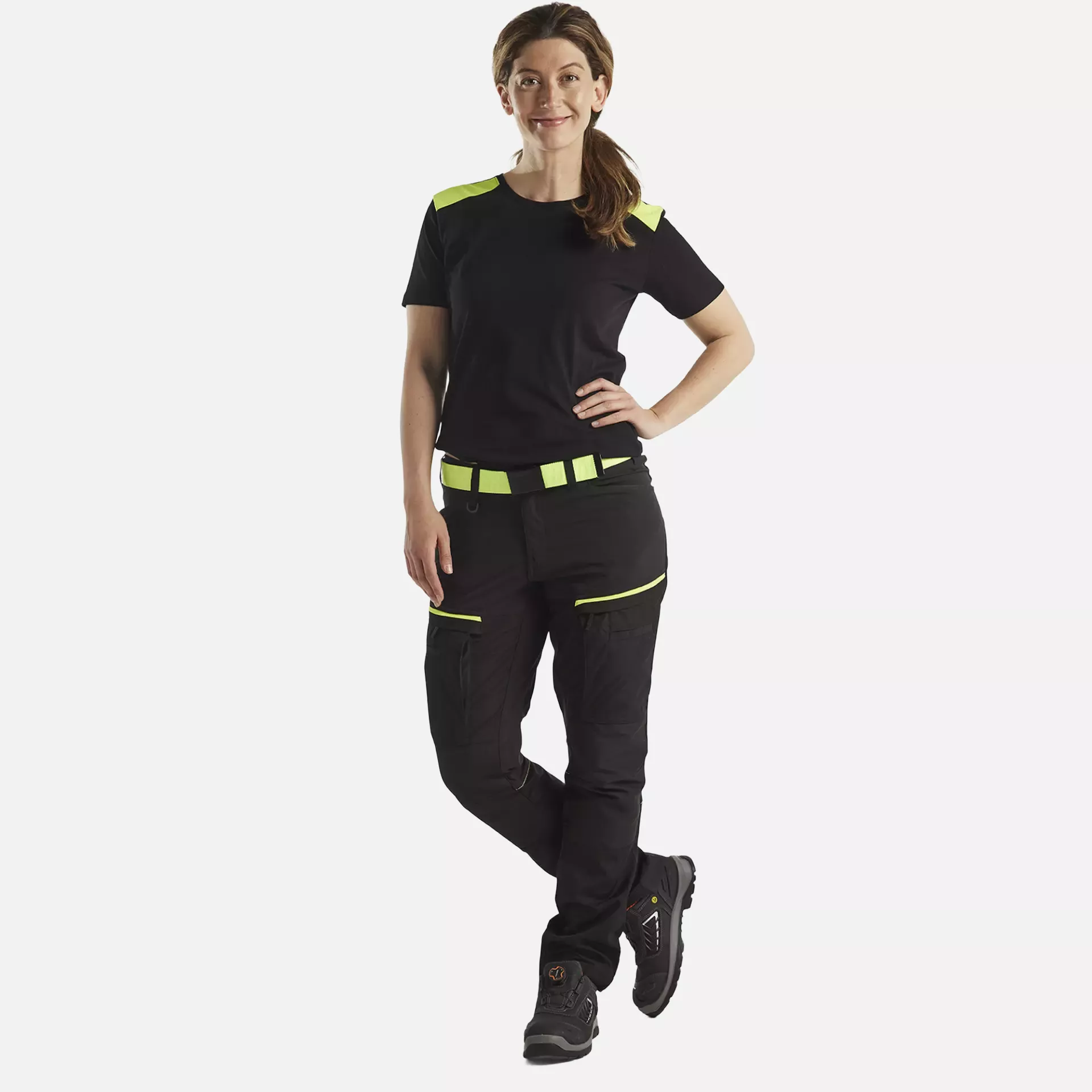 Blaklader 716618459933, Ladies Stretch Service Trousers, Black/Yellow, image 4