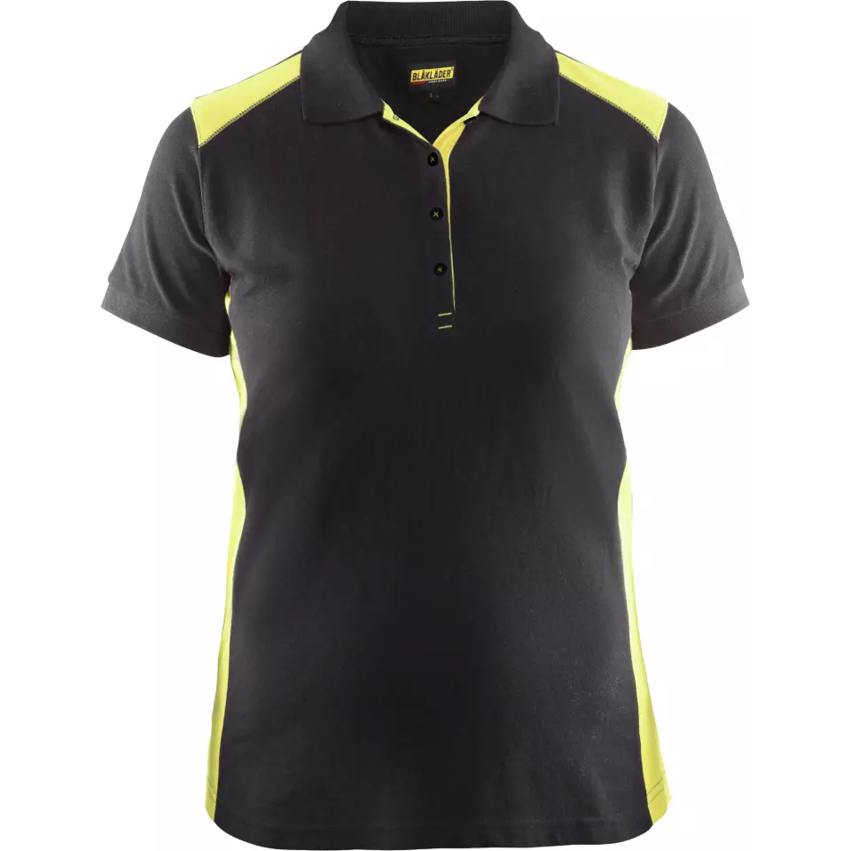 Blåkläder 339010509933, Ladies Polo Shirt, Black/Yellow, image 1, gallery thumbnail
