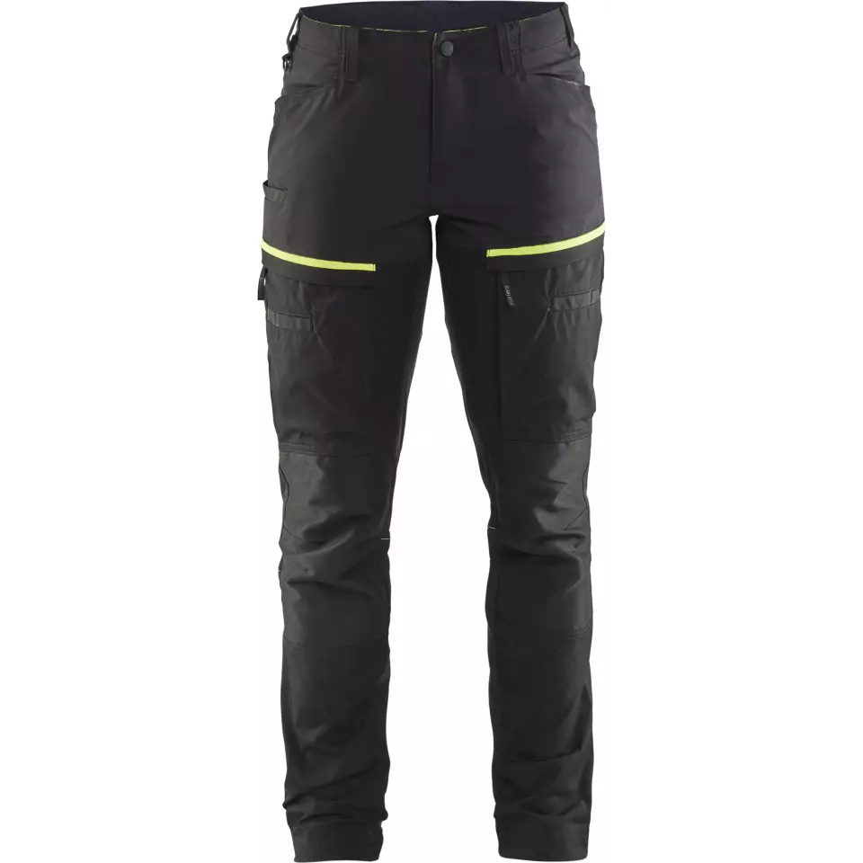 Blaklader 716618459933, Ladies Stretch Service Trousers, Black/Yellow