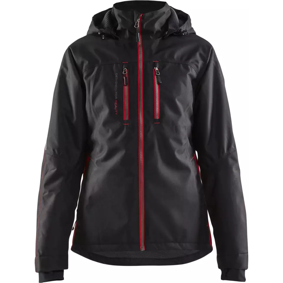 Blaklader 497219779956, Ladies Lined Lightweight Winter Jacket, Black/Red, image 1, gallery thumbnail
