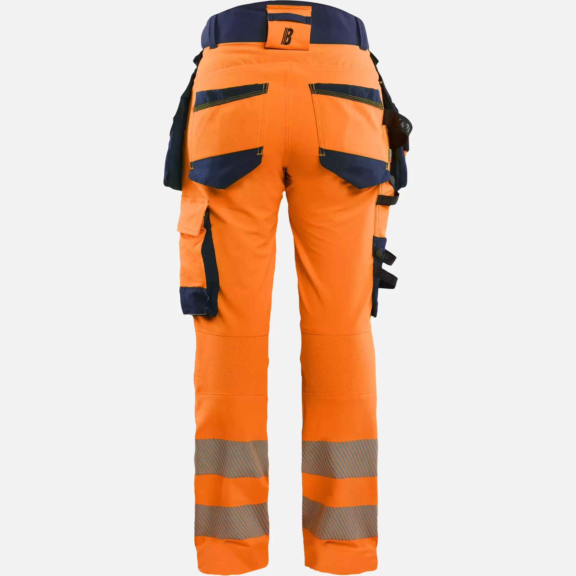 Blaklader 702216485389, High Vis Ladies 4-Way Stretch Trousers, Orange/Navy Blue, image 4