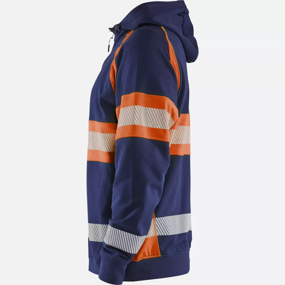 Blaklader 355211588953, High Vis Hoodie Jacket, Navy Blue/Orange, image 3, gallery thumbnail