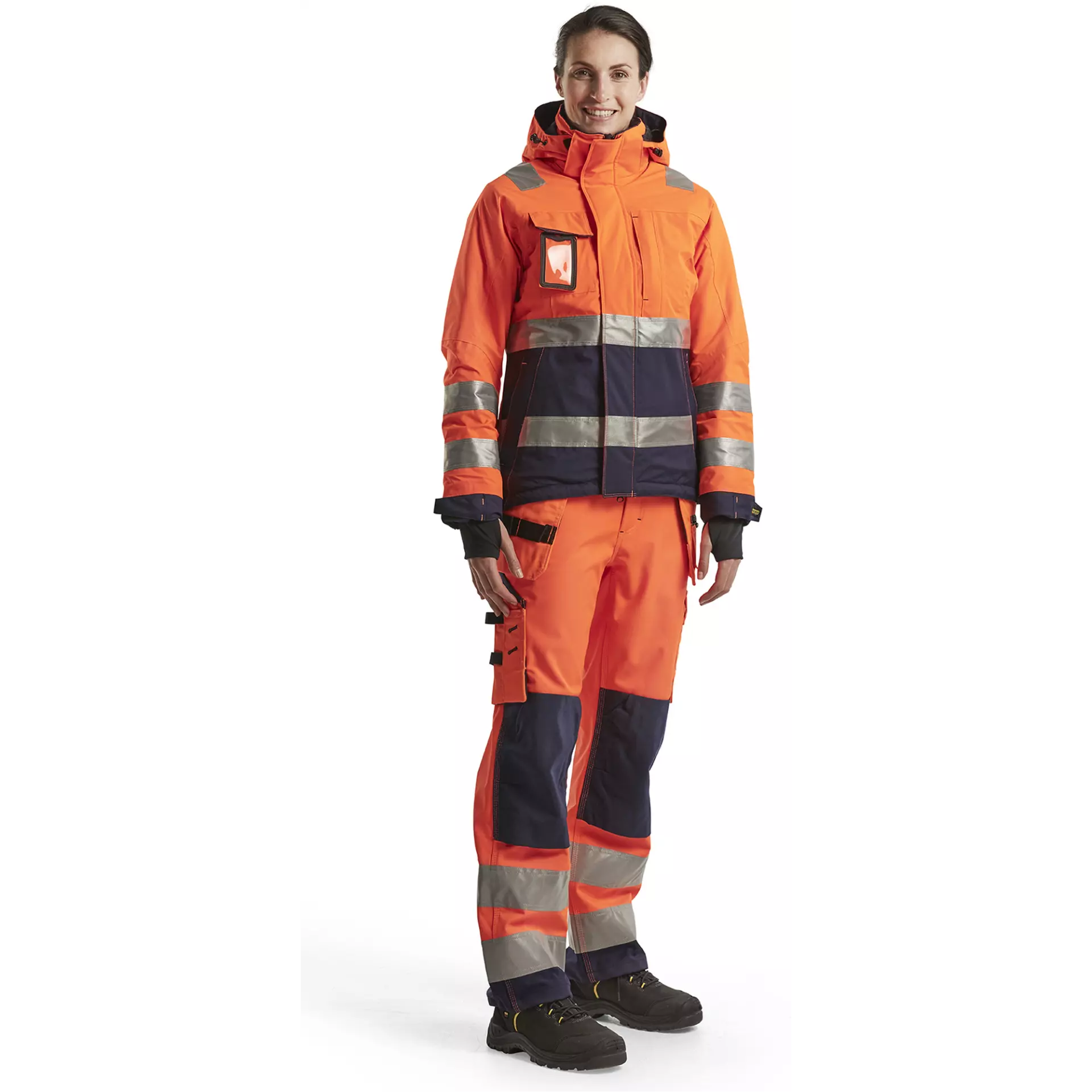 Blaklader 487219875389, High Vis Ladies Winter Jacket, Orange/Navy Blue, image 5