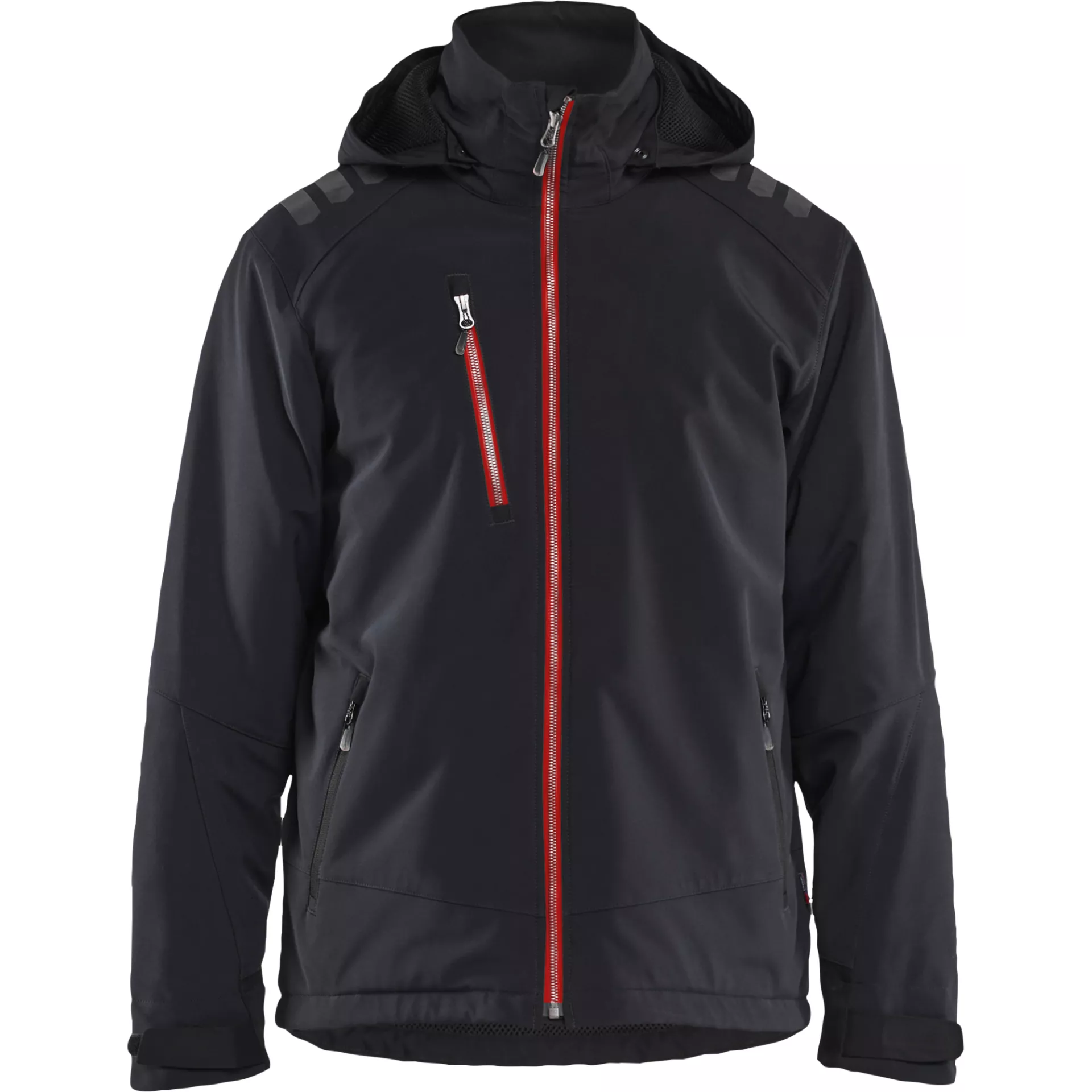 Blaklader 475025139956, Lightly Lined Softshell Winter Jacket, Black/Red