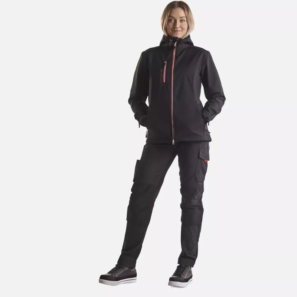 Blaklader 719513309956, Ladies Stretch Work Trousers, Black/Red, image 5, gallery thumbnail