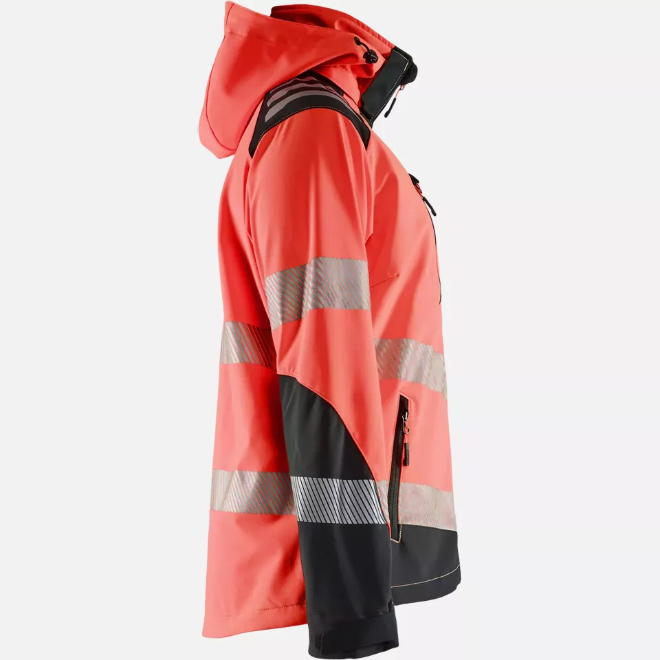 Blaklader 479125135599, High Vis Ladies Softshell Jacket, Red/Black, image 2, gallery thumbnail