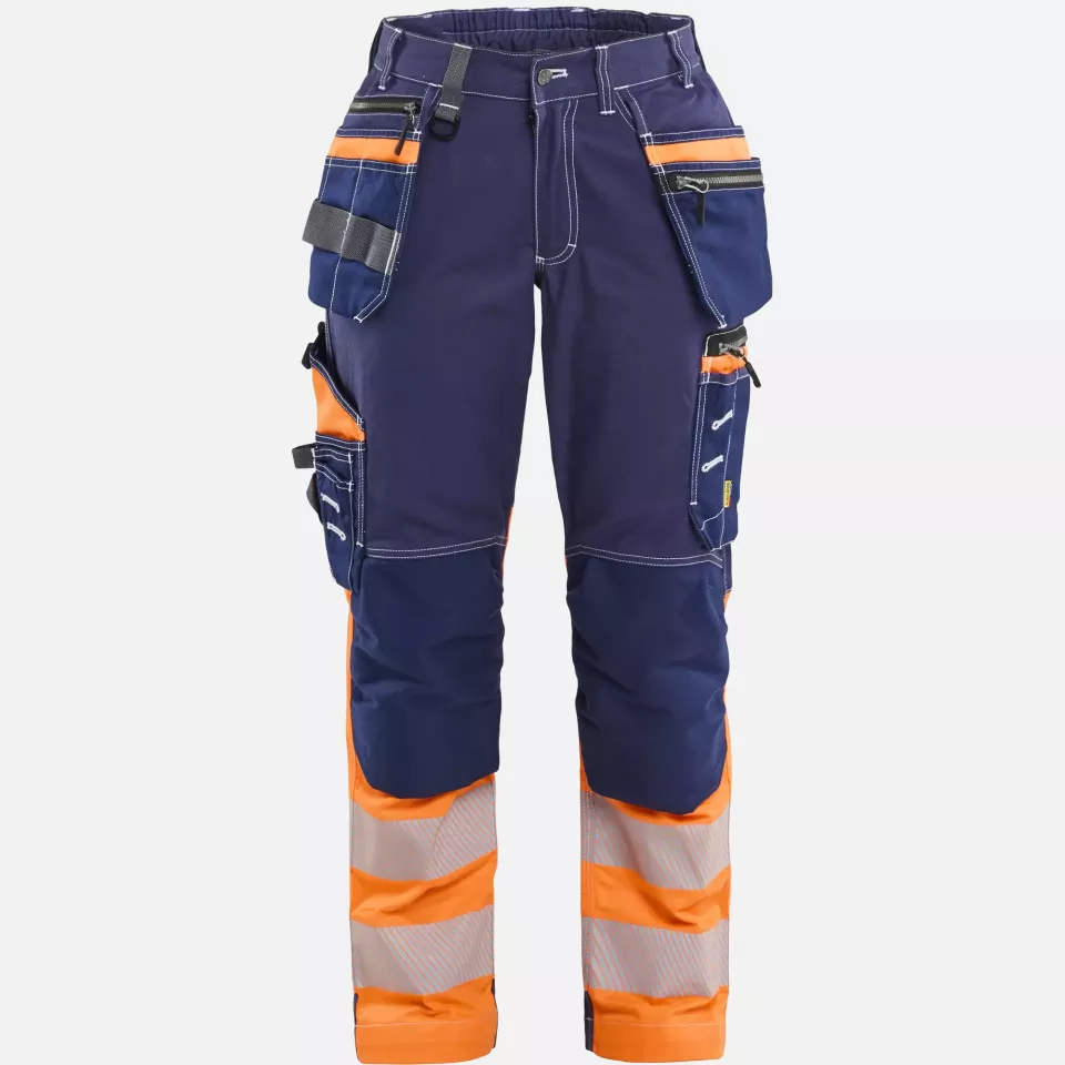 Blaklader 719613708853, High Vis Damen Stretch Arbeitshose, Marineblau/Orange, image 1, gallery thumbnail