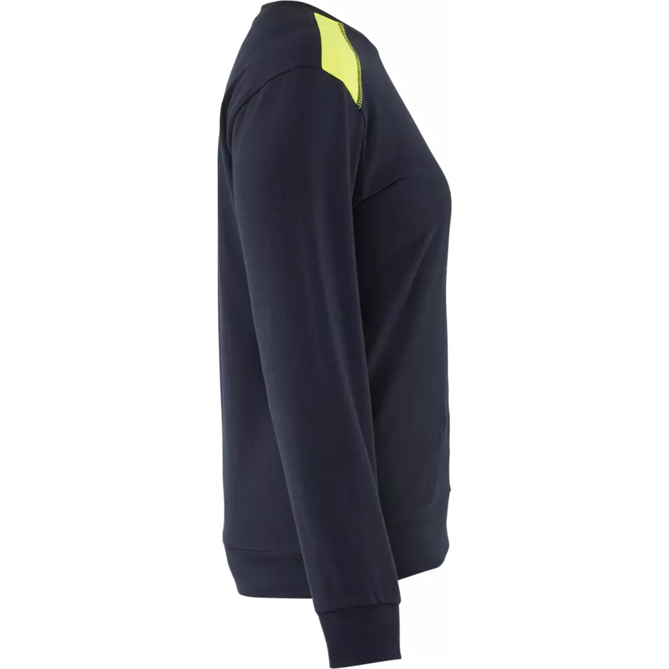 Blåkläder 340811588633, Women's Sweatshirt, Dark Navy/Yellow, image 2, gallery thumbnail