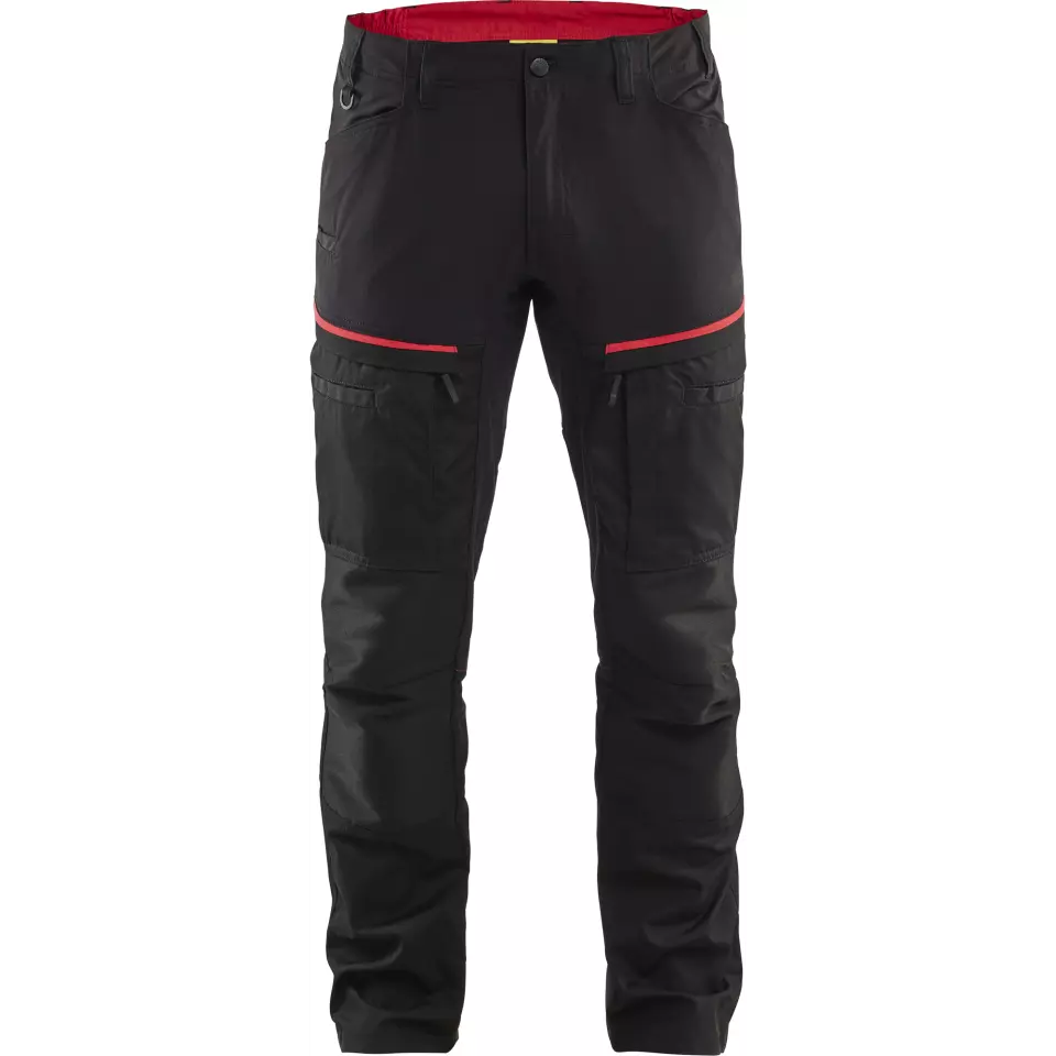 Blaklader 145618459956, Stretch Work Trousers, Black/Red