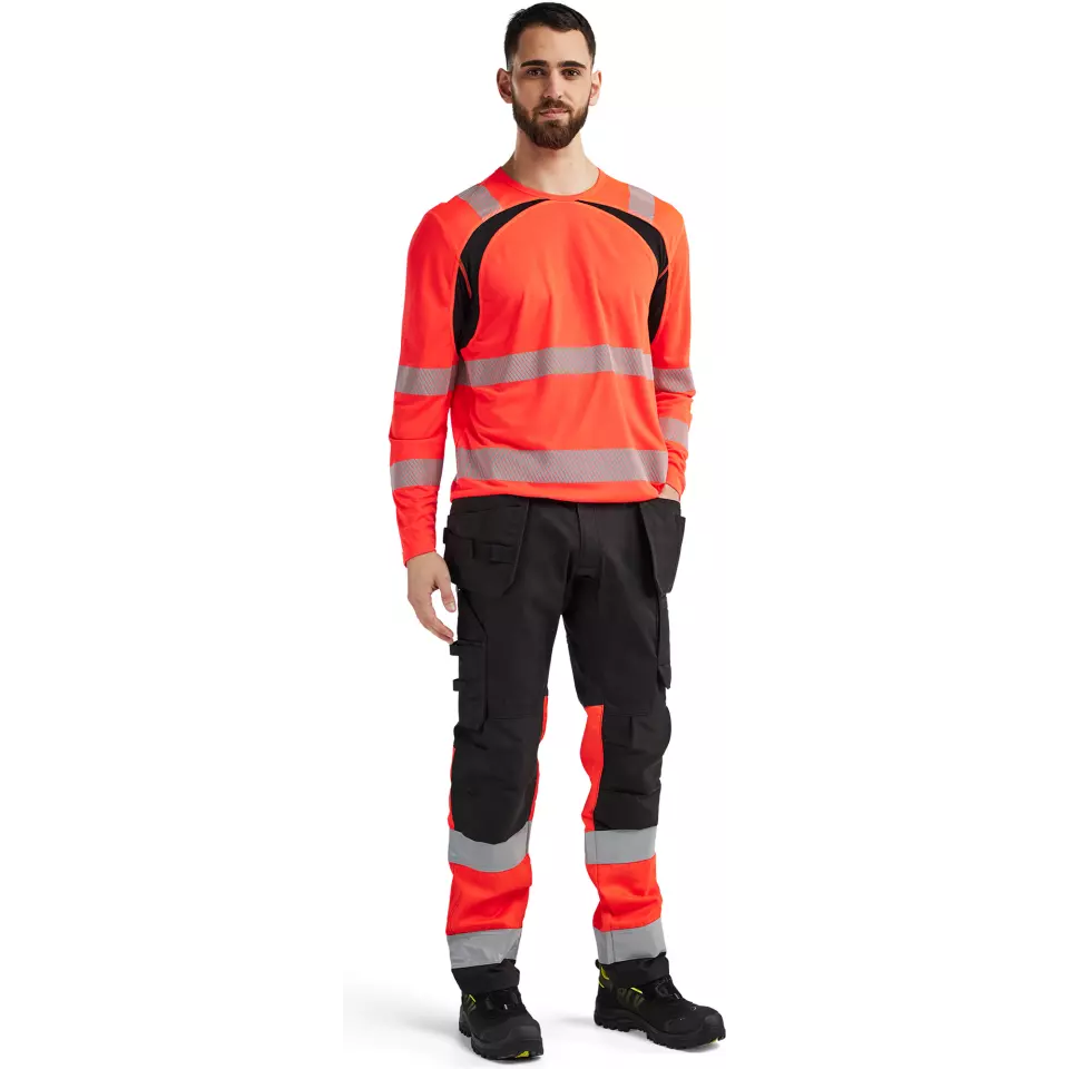 Blaklader 359910135599, High Vis UV Protection Long Sleeve Shirt, Red/Black, image 5, gallery thumbnail