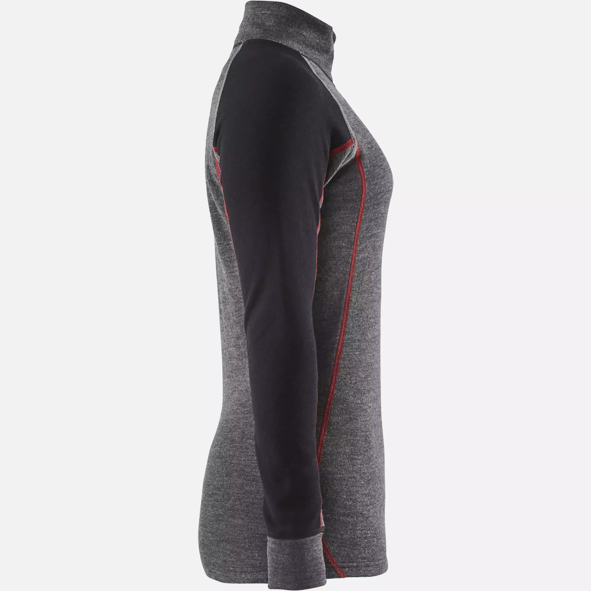 Blaklader 729917369699, XWARM Ladies' Thermal Shirt with Zip, Medium Grey/Black, image 2