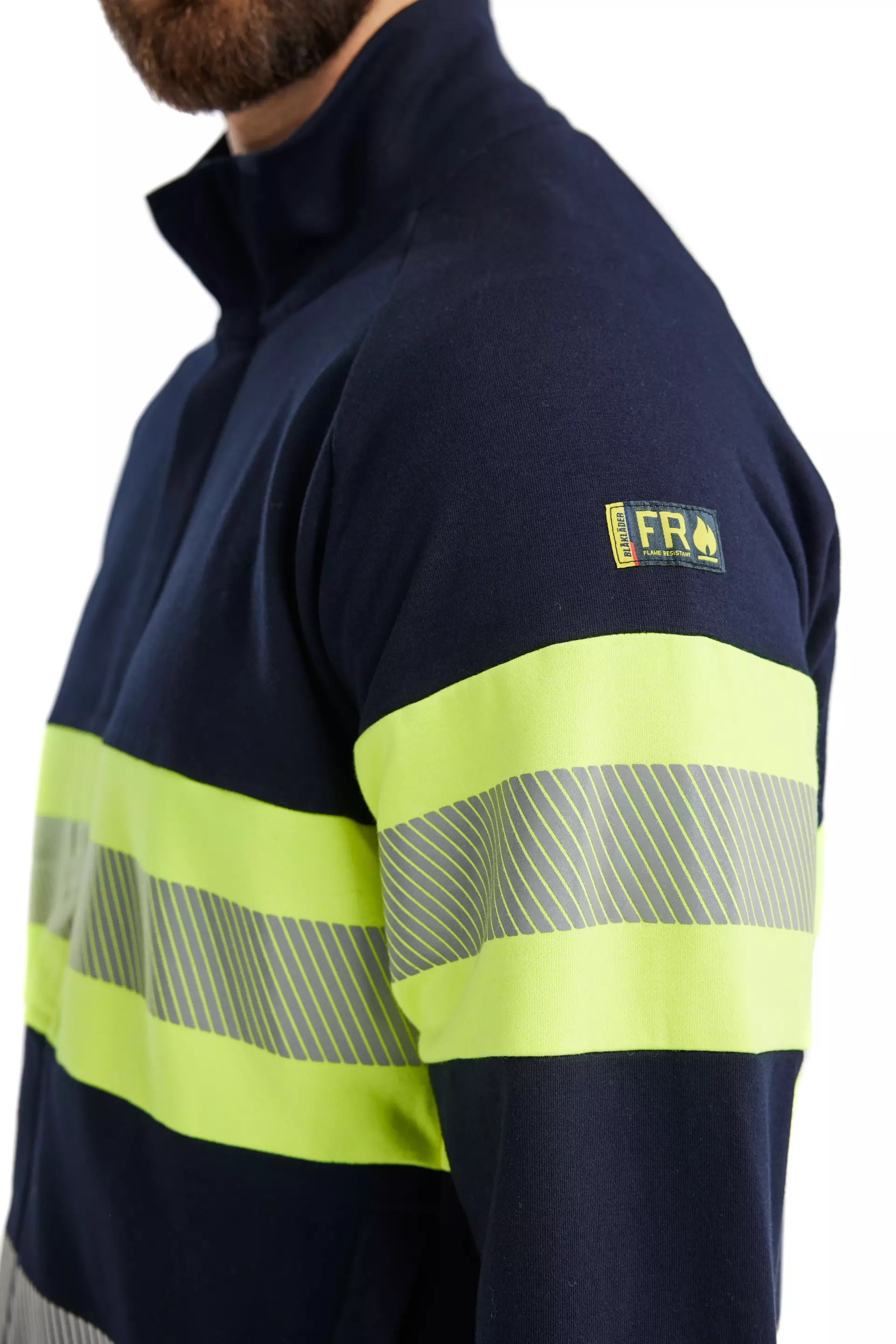 Blaklader 346217628933, Multi-Norm Sweatshirt with Zip, Navy Blue/ Yellow, image 5