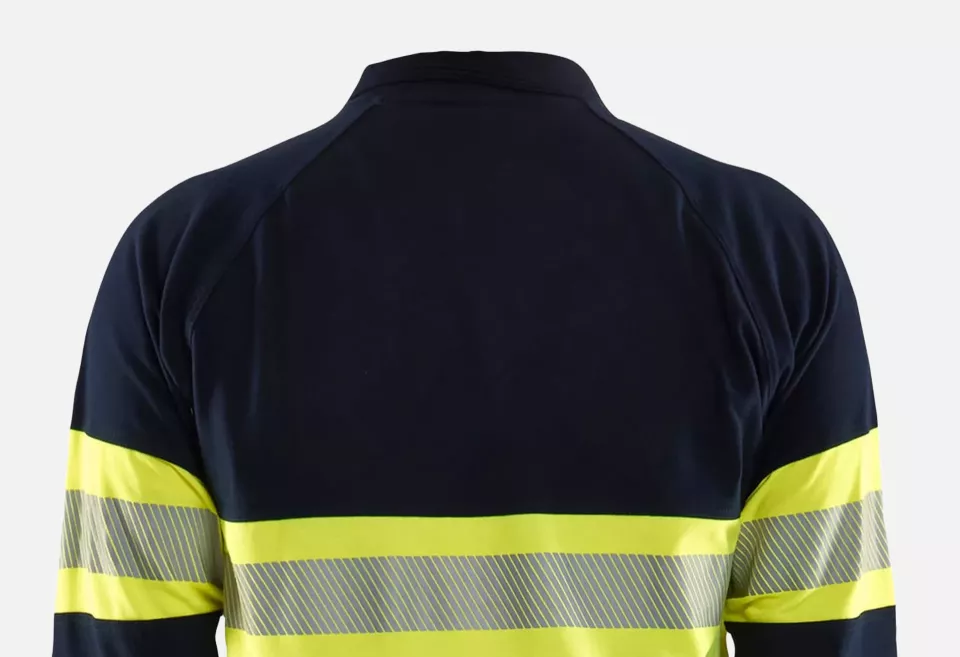 Blaklader 343817418933, Langarm Polo Shirt Multinorm, Marineblau/ Gelb, image 6, gallery thumbnail